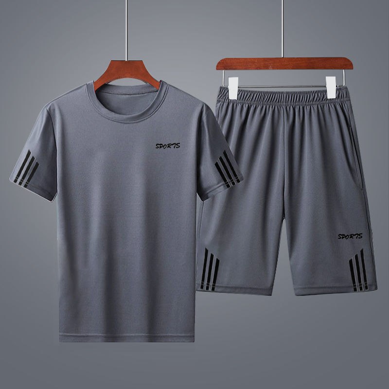 【拼多商品】夏季运动套装男休闲跑步服短袖裤男士运动衣训练大码运动装篮球服【原价】25.9元【现拼券后价】13.9元免拼下单，叠加优惠券领券下单地址: