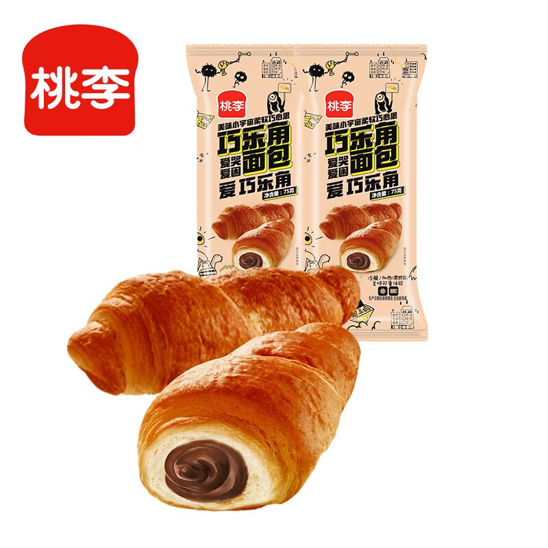 试用桃李巧乐角面包巧克力600g有首单9.09