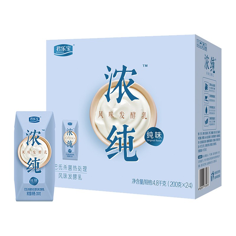 【京东】君乐宝 浓纯酸奶纯味益生菌风味发酵乳200g 24盒