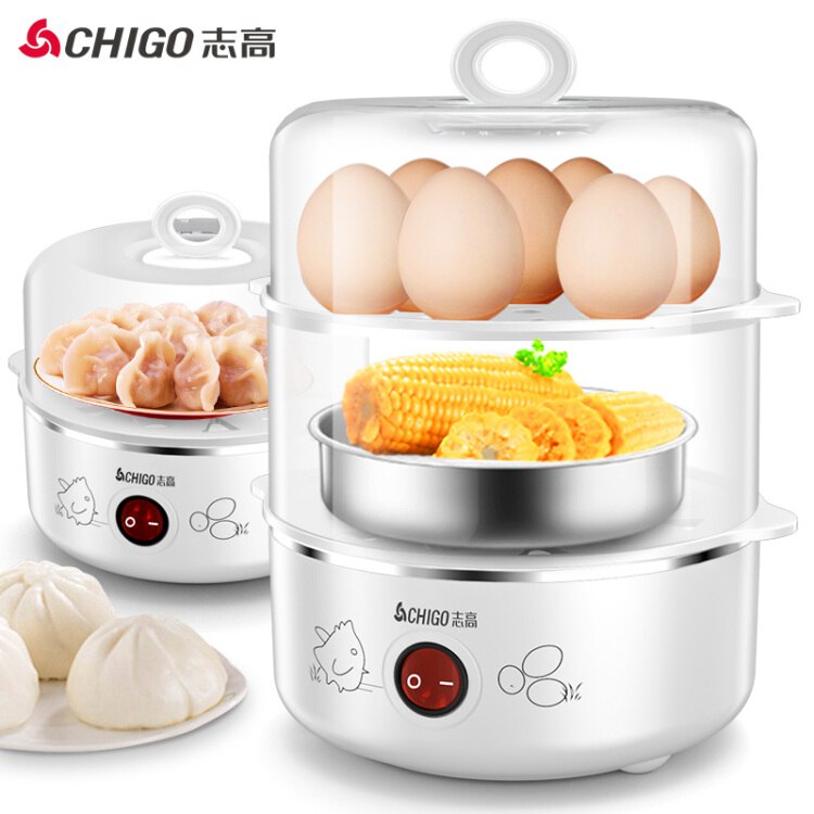 志高（CHIGO） 煮蛋器迷你304不锈钢蒸蛋器群防干烧配蒸碗 