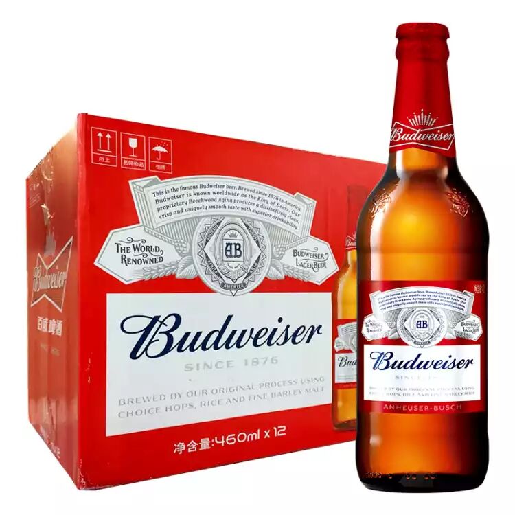 【京东自营】百威（Budweiser）啤酒 大瓶装 460ml*12瓶