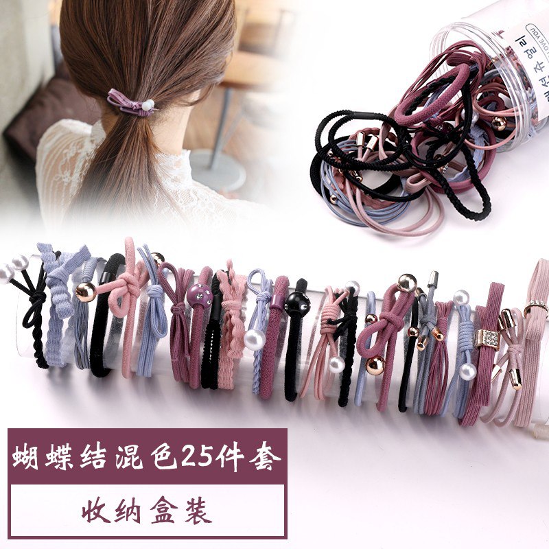 网红ins能当手链的两用发圈 混色25件套