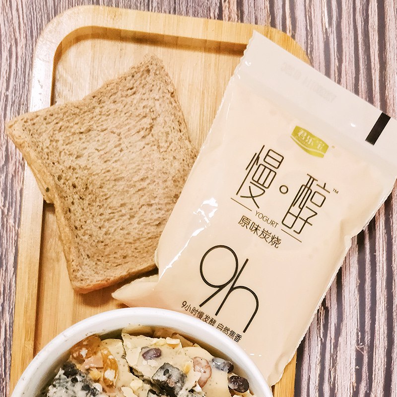君乐宝 (JUNLEBAO) 慢醇 原味炭烧酸奶 160g *12袋 