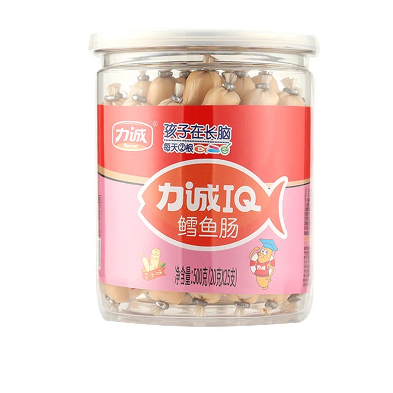 力诚 鳕鱼肠芝士味500g桶装【18.9元】蛋白质高孩子爱吃领 