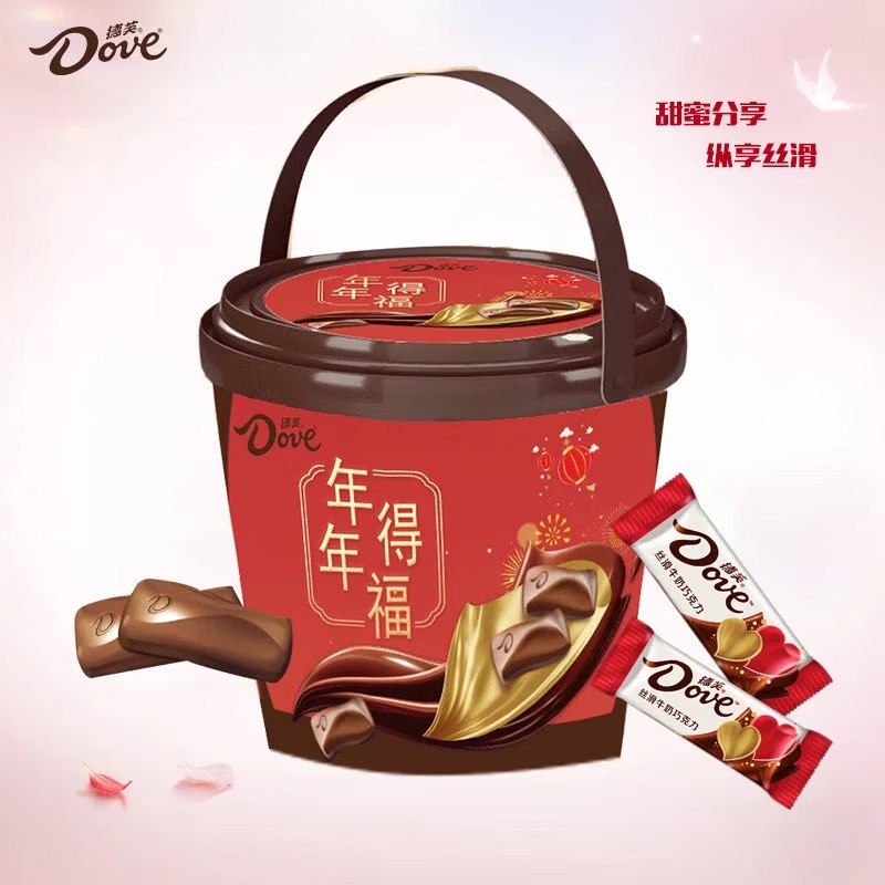 德芙 丝滑牛奶巧克力桶270g/60粒