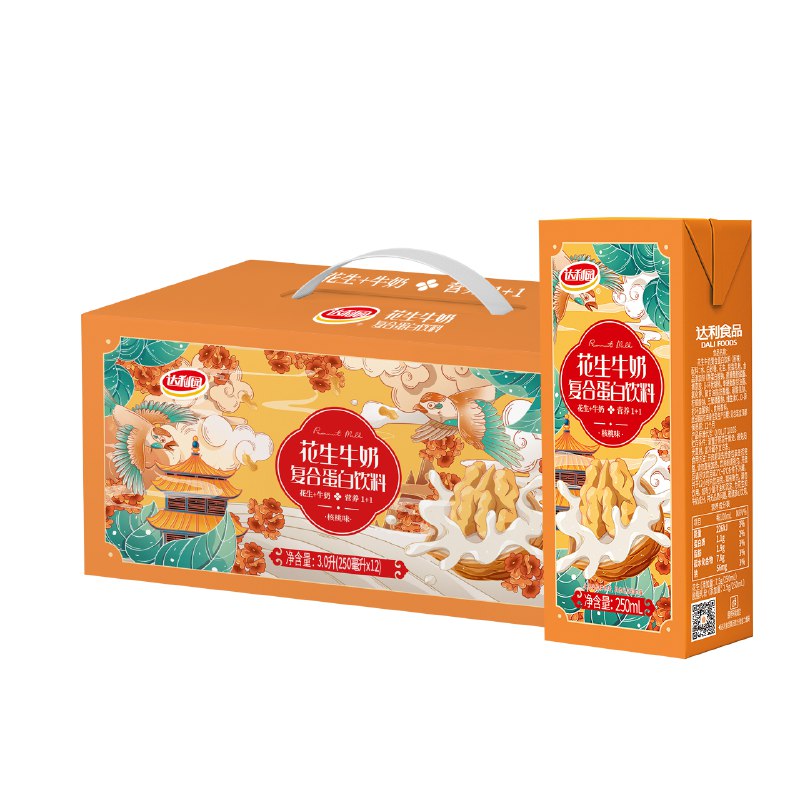 3件拍下  劵后39.85元达利园花生牛奶核桃味250ml*12盒(thnJ2OK9JrG)/