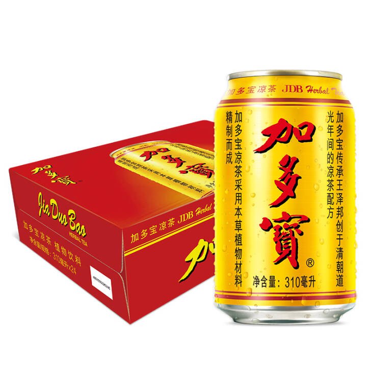 加多宝 凉茶植物饮料 茶饮料310ml*24罐 新金罐 金尊版