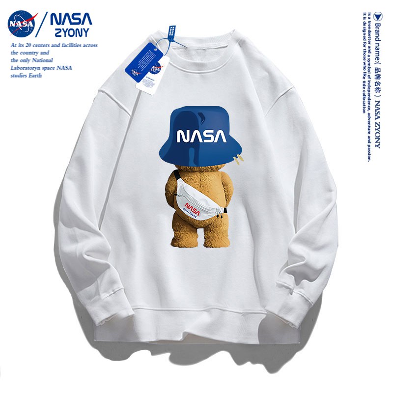 49.9元 NASA联名潮牌直营nasa联名V宇航员印花情侣卫衣(7Xhl2wPDKip) CZ0000/单穿叠穿都好看 运动 外出都合适