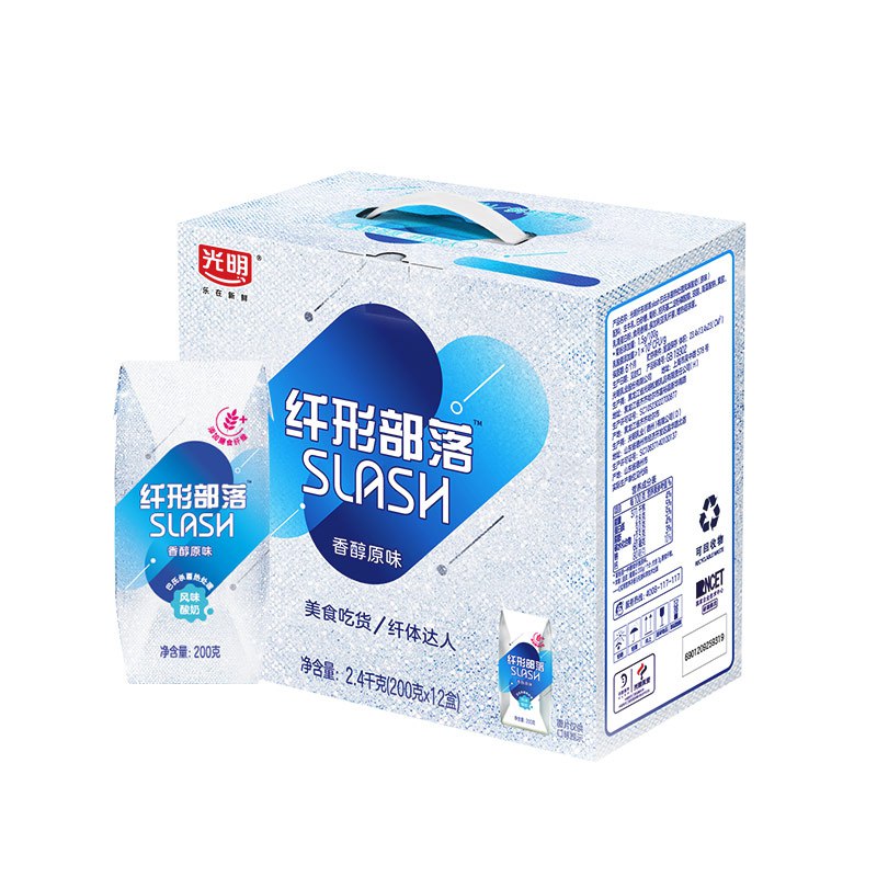 ——光明百亿补贴——【京东自营】光明纤形部落slash巴氏杀菌热处理风味酸奶（原味）200g*12