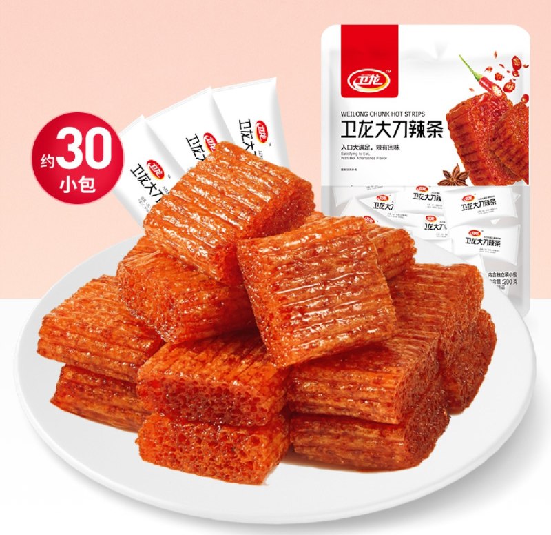 9.9元 卫龙食品旗舰店大刀辣条组合香辣味28小包(03KoXayBjTj)/