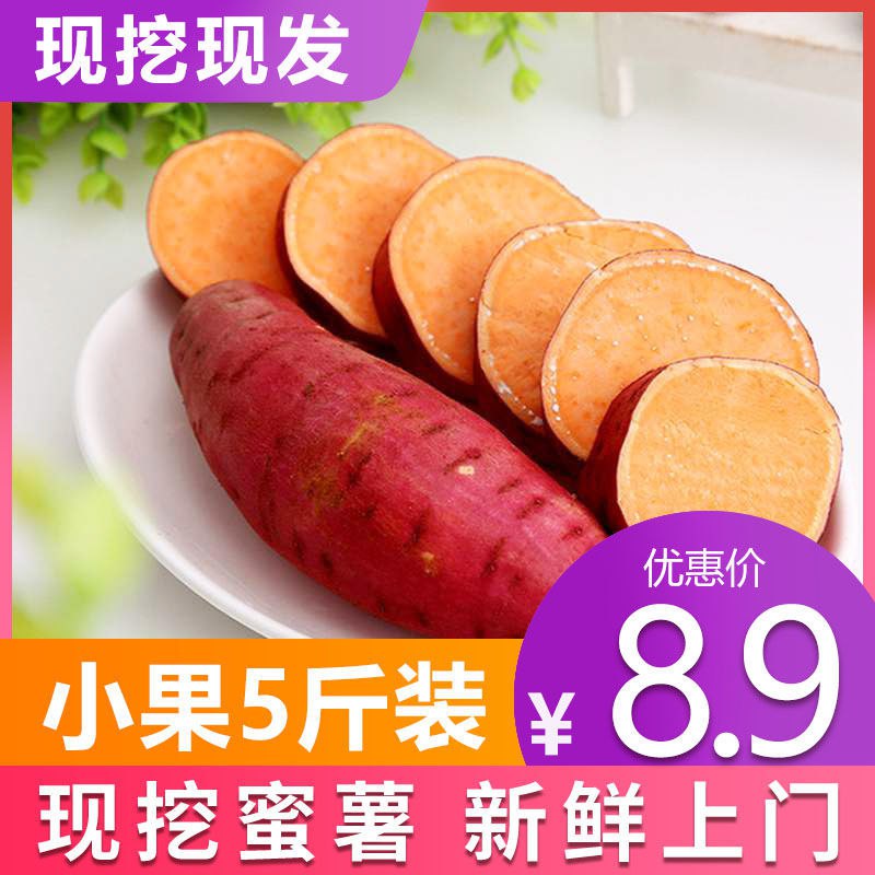 5斤/10斤红薯新鲜沙地糖心红薯地瓜软糯香甜蜜薯【现挖现发】4.9元