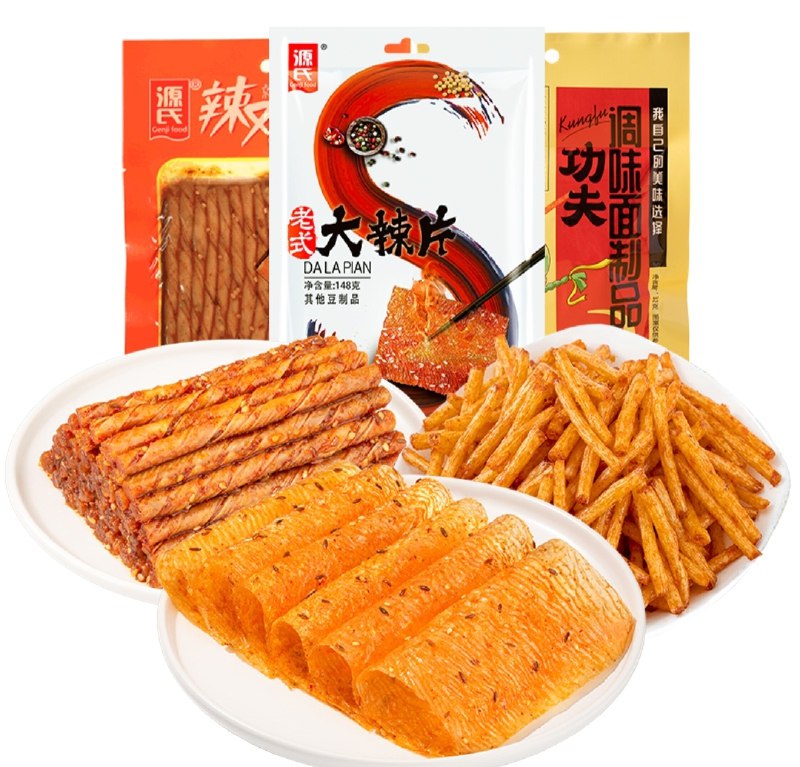 7.8元 源氏旗舰店源氏辣片豆筋辣棒组合250g(DcPG2WGh6ma)/