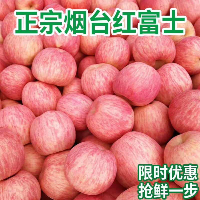 正宗烟台红富士苹果水果新鲜 10斤一整箱脆甜应季平果山东苹果3斤6.98元
