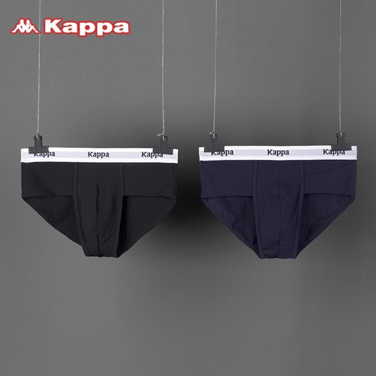 背靠背/kappa卡帕棉质男士中腰性感舒适三角内裤KP8K07（2条装）黑色/蓝色170