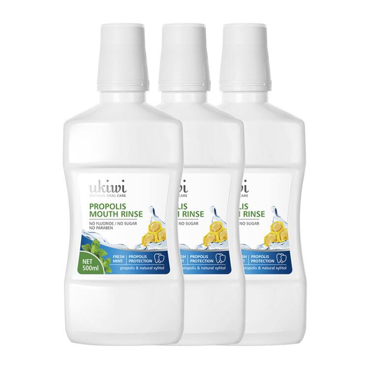 【京东自营】纽西小精灵（ukiwi）蜂胶漱口水(薄荷味)500ml*3