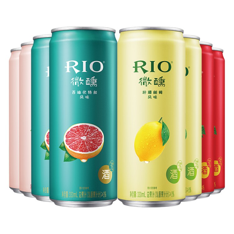 【京东自营】锐澳（RIO）洋酒预调鸡尾酒果酒微醺系列3度330ml*8罐（4种口味）京东报价：46元/件