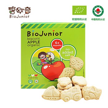 碧欧奇（Biojunior）意大利进口婴幼儿双有机零食无盐磨牙饼干100g（6个月以上）苹果味
