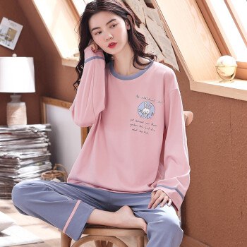 59 纯棉长袖少女睡衣套装 