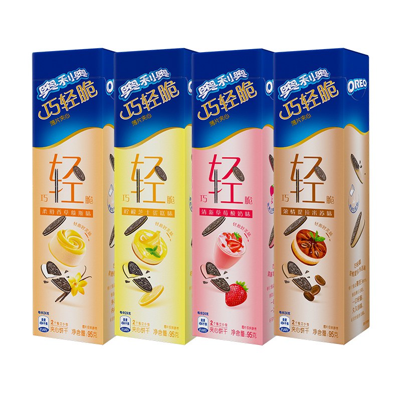 奥利奥 巧轻脆 薄片夹心饼干 4口味 380g *5件 69.5元（合13.9元/件）