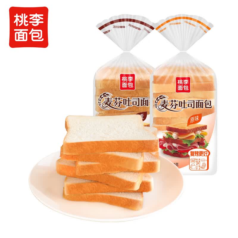 桃李 麦芬吐司面包400g*2袋