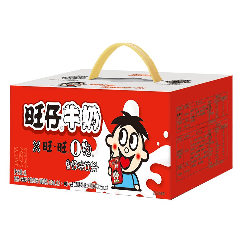 旺旺 旺仔牛奶O泡果奶125ml*12+4盒装30     