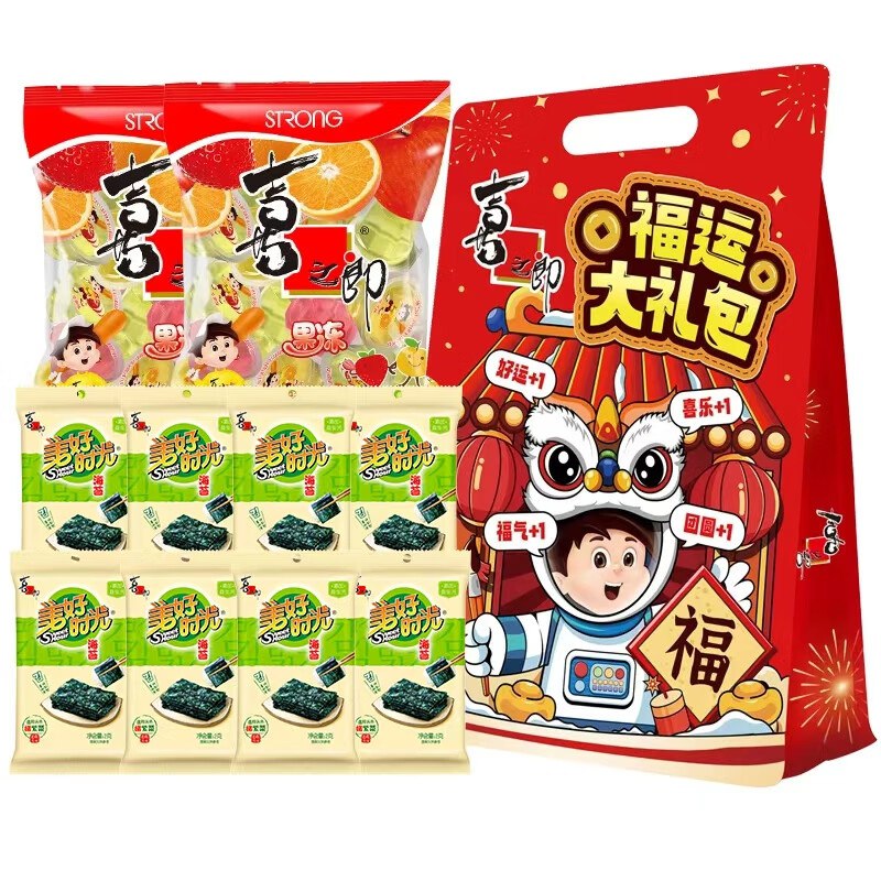 13.9元 美好时光 果冻海苔礼包736g领 