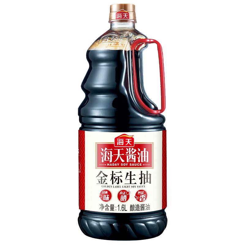 【京东plus】海天 金标生抽 黄豆酿造一级酱油 1.6L *7件 75.3元（合10.76元/件）