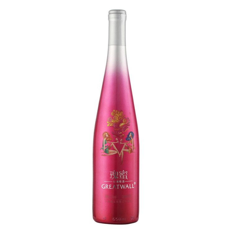 长城（GreatWall）红酒 瑰蜜甜型红葡萄酒 650ml 低温发酵、香气持久 有瑰蜜，更甜蜜