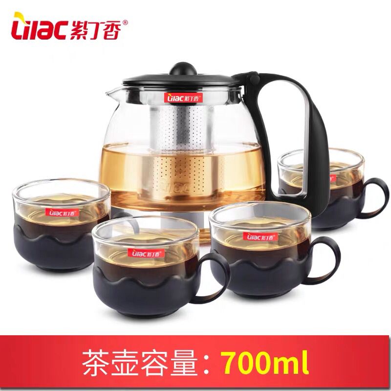 先领券/零点后下单玻璃茶壶＋四个杯子 14.9元  