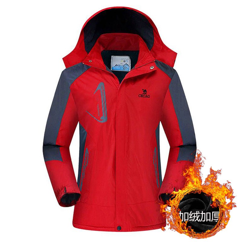 加绒加厚冲锋衣男女款户外登山服