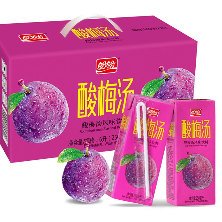 盼盼 清凉饮品 酸梅汤 酸梅水果味 果汁饮料 250ml*24盒