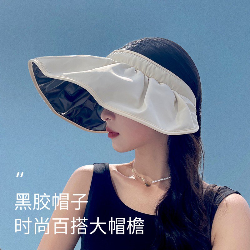16.9元【卡兰薇旗舰店】日本进口UV黑胶防晒贝壳帽￥bwy729rgICD￥/ 这个遮阳帽 设计太用心了展开是帽子 卷起来就是发箍
