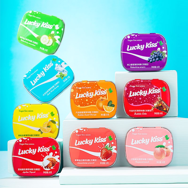 0点开始 拍6件 到手16.9亓luckykiss无/糖薄荷糖40粒*6盒屈臣氏沃尔玛各大商超均有售！线下卖9.9一盒，13种水果口味)1H2E2AnNnAQ)/ AC01 CZ11//富含维生素，无防腐剂，无糖低卡应酬约会必备神器！不怕口臭尴尬