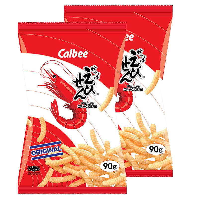 Calbee/卡乐比 薯片膨化食品 原味虾条90g*2页面可领169-30巻，买6件104.55亓部分地区买1送1一共12件 胖十斤