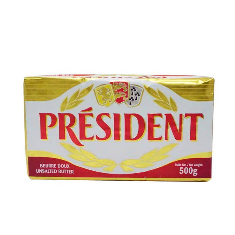 【京东自营】总统（President）发酵型动物淡味黄油块500g烘焙原料
