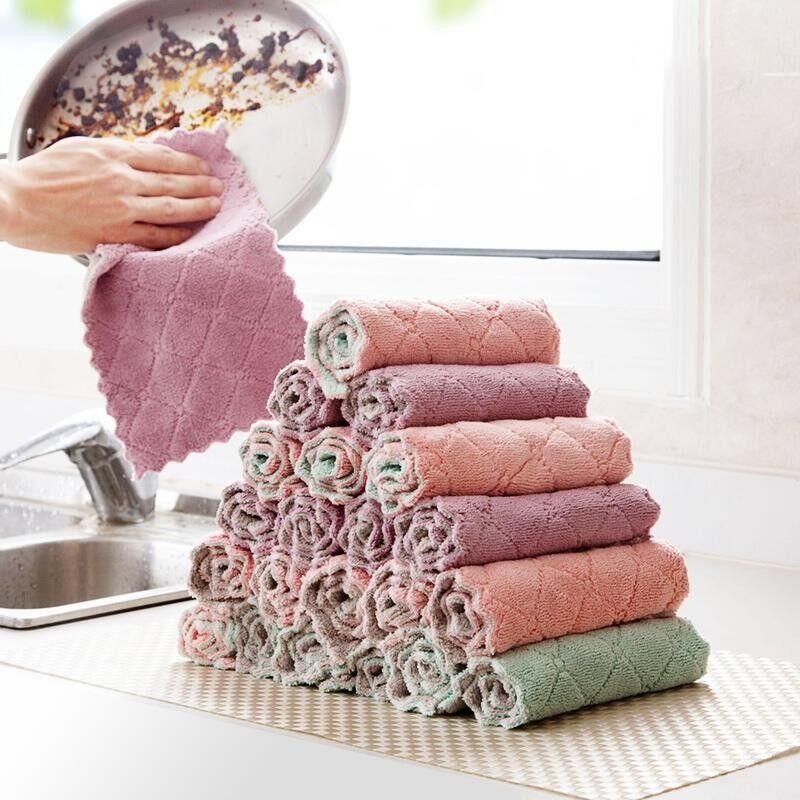【京东】加厚双面压花洗碗干湿两用抹布10条限时券后只要【5.9元】