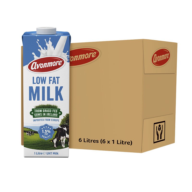 限制上海地区爱尔兰进口牛奶 艾恩摩尔（AVONMORE）低脂牛奶 进口草饲 1L*6 整箱装 3件102.73 （合34.24 /件） 可使用商品下方110-5券