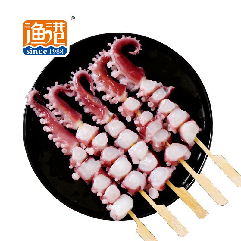 渔港 冷冻龙珠串鱿鱼串240g 6串 国内加工 烧烤食材 生鲜 海鲜水产
