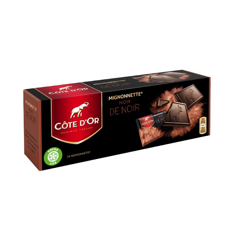 原装进口 克特多金象（Cote d'Or） 黑巧克力 糖果零食片装240g（24*10g）