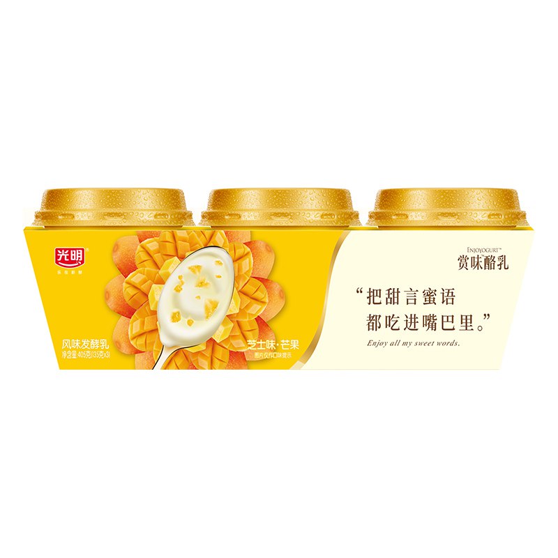 光明 赏味酪乳 芝士味芒果 135g*3 风味发酵乳酸奶酸牛奶