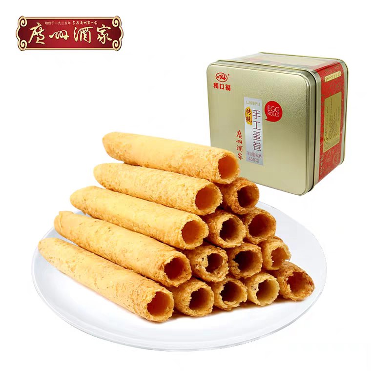 广州酒家 手工蛋卷450g  (6eMx1fxvym3)  38.8元4种口味可选 隐藏内部优惠券： m.zaihua.me