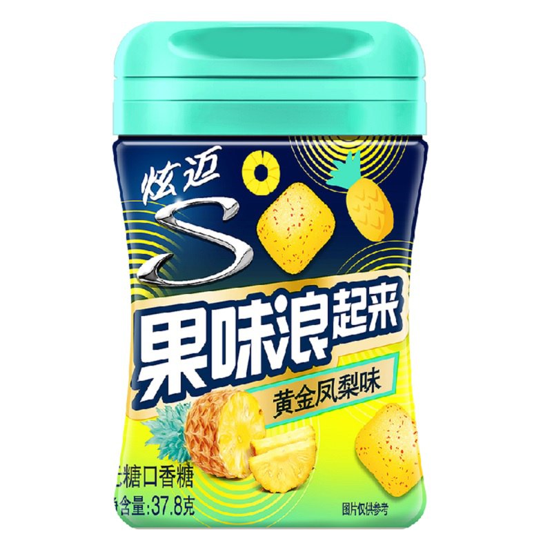 炫迈（Stride）果味浪起来口香糖黄金凤梨味37.8g
