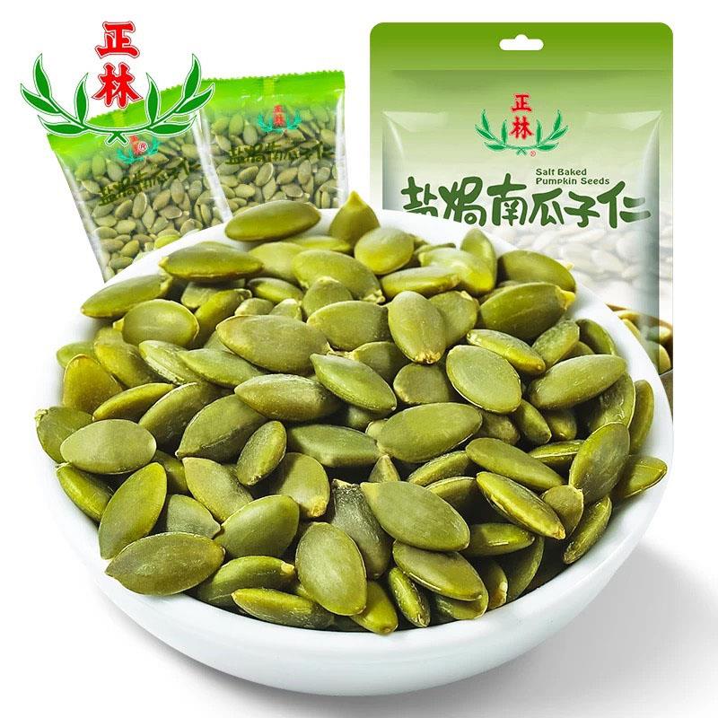 浏览弹6-5券2.6亓正林无壳盐焗熟南瓜子仁228g