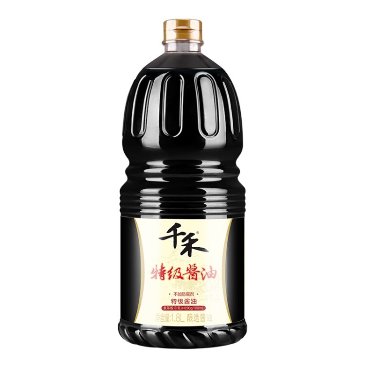 千禾 酱油 特级酱油 不加防腐剂 1.8L* 料酒*香醋