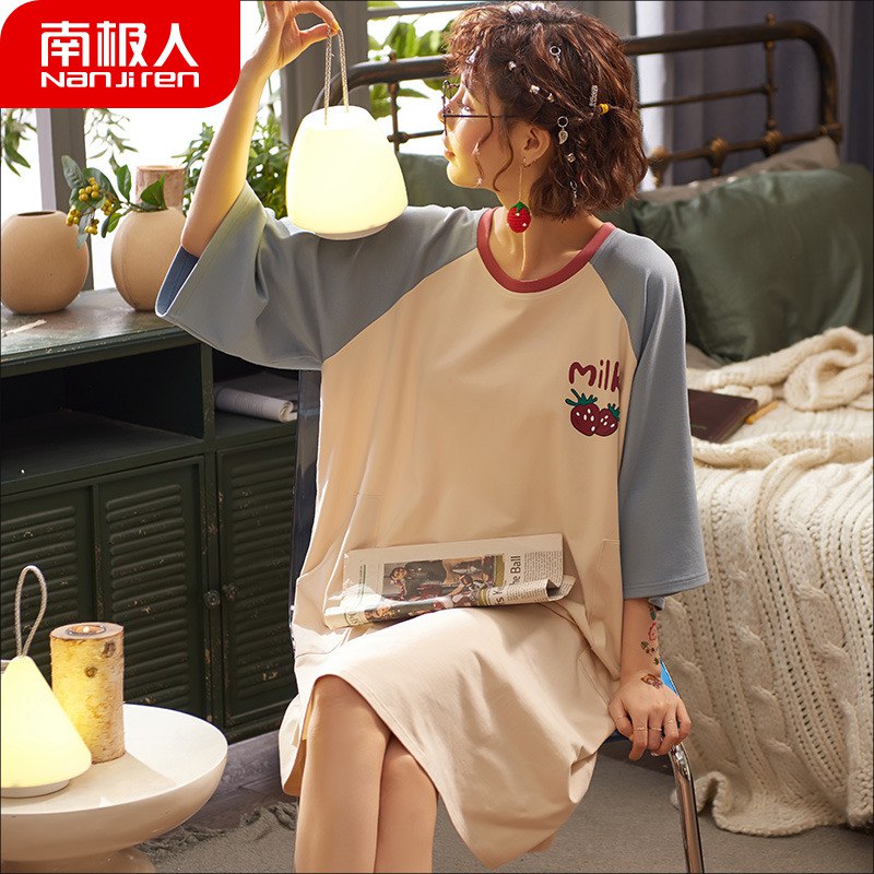 南极人睡裙女夏纯棉薄款短袖裙性感睡衣女士夏天大码家居服春秋季19元 (4BAq14vtjLz) 隐藏内部优惠券： m.zaihua.me