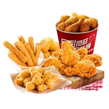 【京东】凤祥食品 冷冻半成菜品家庭桶 香辣翅根乐享鸡块盐酥鸡黄金鸡棒4袋1.9kg，59.9元