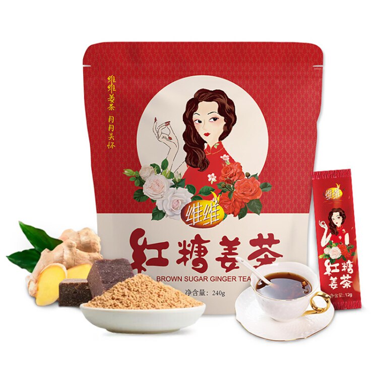 维维 大姨妈红糖姜茶驱寒 速溶茶包袋装240g（12g*20袋）