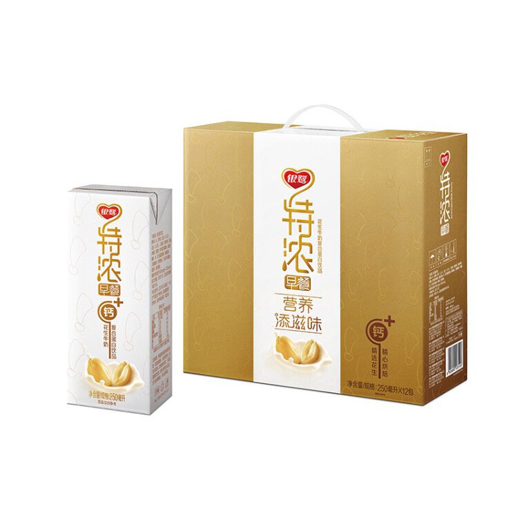 银鹭 特浓原味花生牛奶 复合蛋白饮料 250ml*12 礼盒装