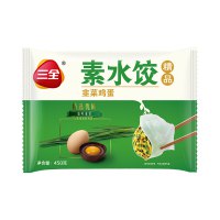 三全 速冻素水饺韭菜鸡蛋口味 450g（30只左右）蔬菜饺子清淡早晚餐皮薄馅大方便食品【在售价】10.90元【传送门】