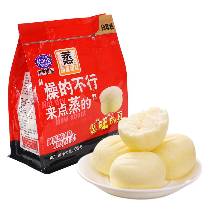 【京东】港荣蒸蛋糕 奶香味325g/袋